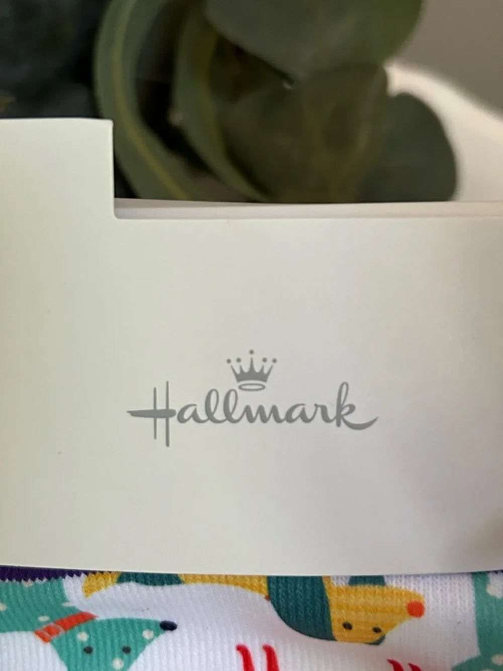 Hallmark White Crew Socks with Multicolor Dog Print